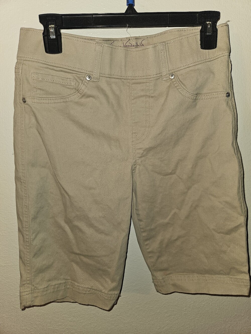 Gloria Vanderbilt Shape Effect High Rise Bermuda Khaki Shorts Size 4
